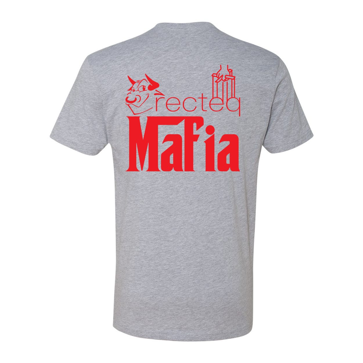 Mafia Front Corner and Full Back TShirt - Red Print