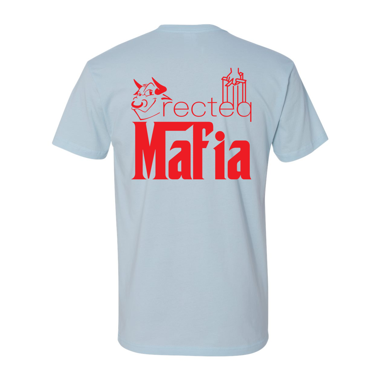 Mafia Front Corner and Full Back TShirt - Red Print