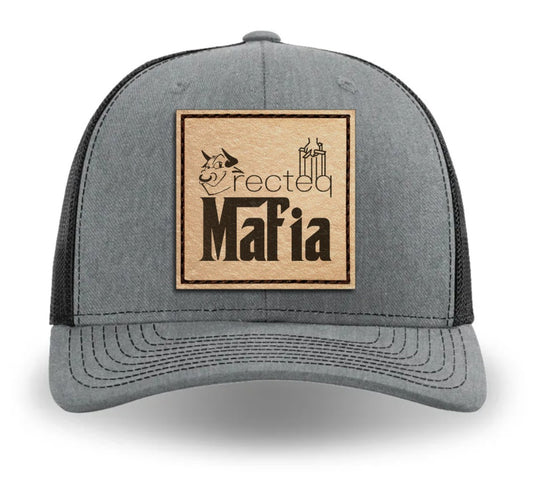 PREORDER ENDS 3/29/24 at Midnight Recteq Mafia Leather Patch Richardson 112 Trucker Cap Heather Gray/Black