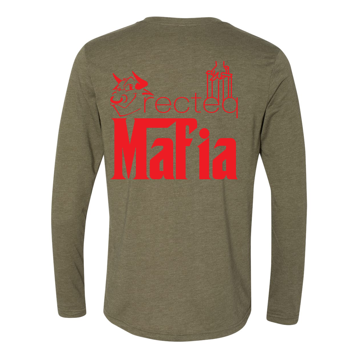 Mafia LS Front Corner/Full Back Red Print