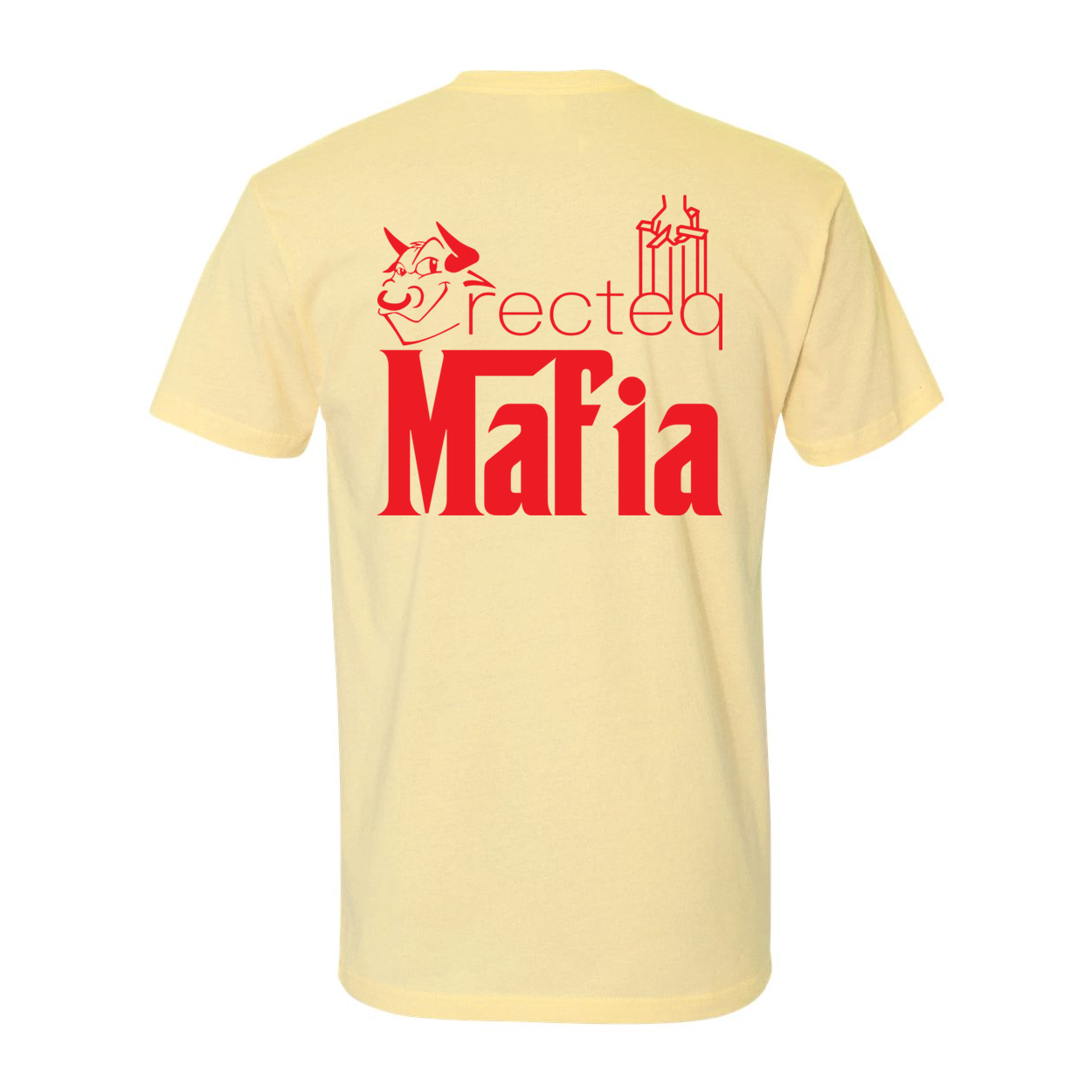 Mafia Front Corner and Full Back TShirt - Red Print