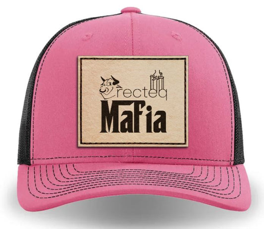 PREORDER ENDS 3/29/24 at Midnight Recteq Mafia Leather Patch Richardson 112 Trucker Cap Hot Pink/Black