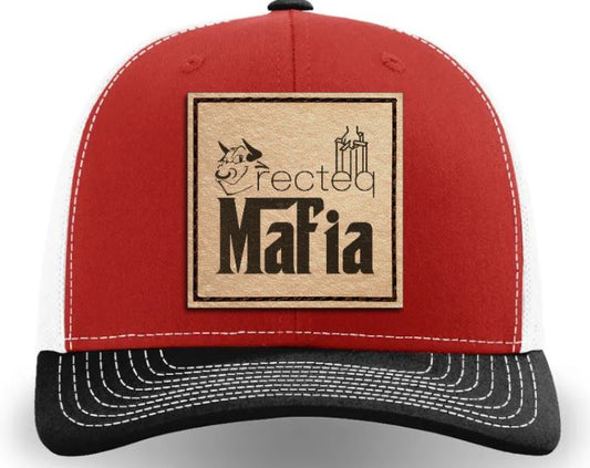 PREORDER ENDS 3/29/24 at Midnight Recteq Mafia Leather Patch Richardson 112 Trucker Cap Red/White/Black