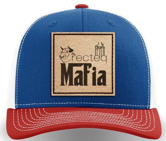 PREORDER ENDS 3/29/24 at Midnight Recteq Mafia Leather Patch Richardson 112 Trucker Cap Red/White/Blue