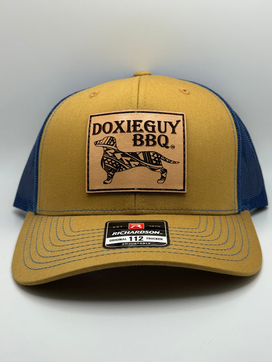 DoxieGuy BBQ Leather Patch Richardson 112 Trucker Cap Biscuit/True Blue