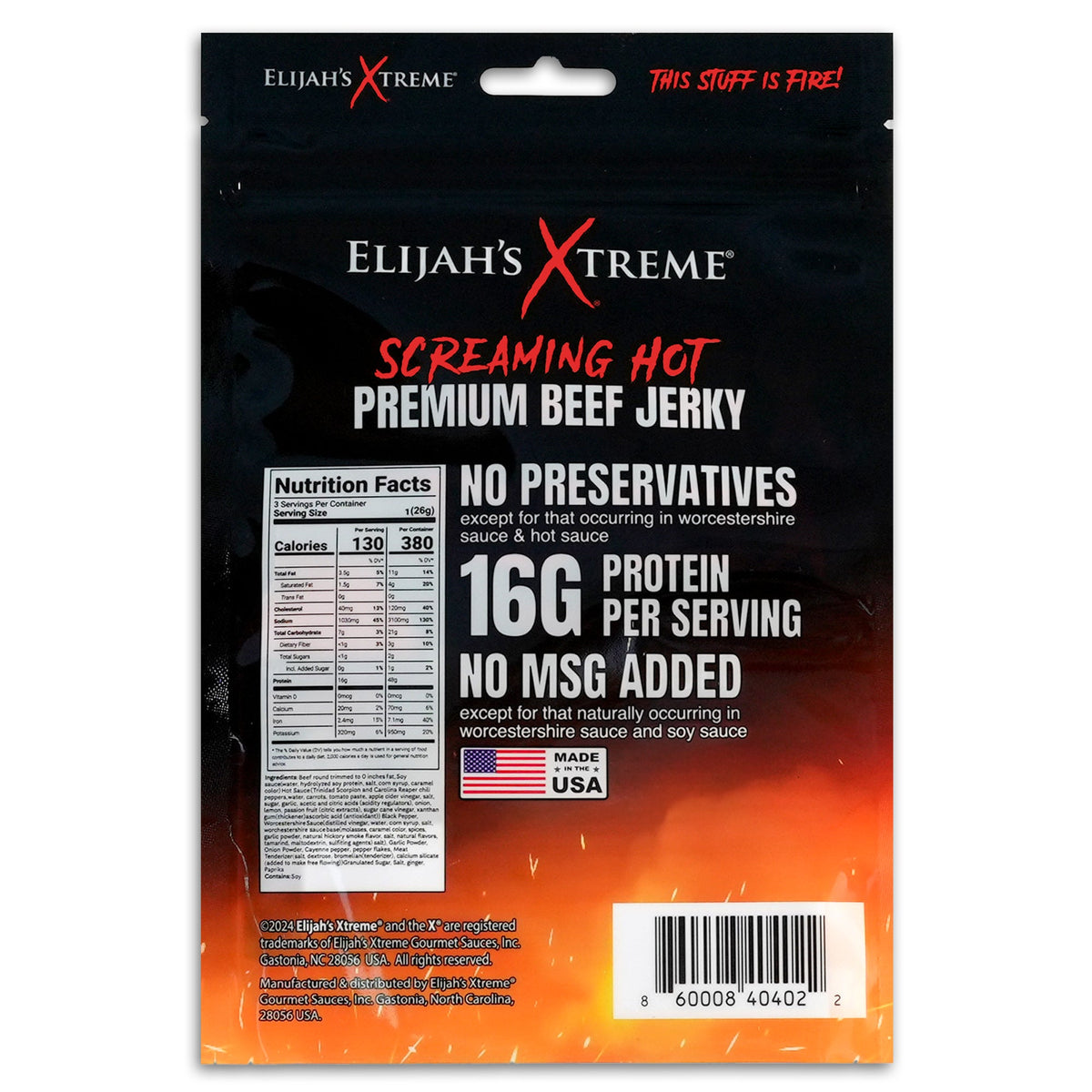 Xtreme Regret Spicy Beef Jerky - 6 bags (1lb)