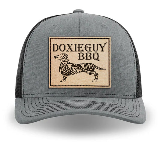 DoxieGuy BBQ Leather Patch Richardson 112 Trucker Cap Heather Gray/Black