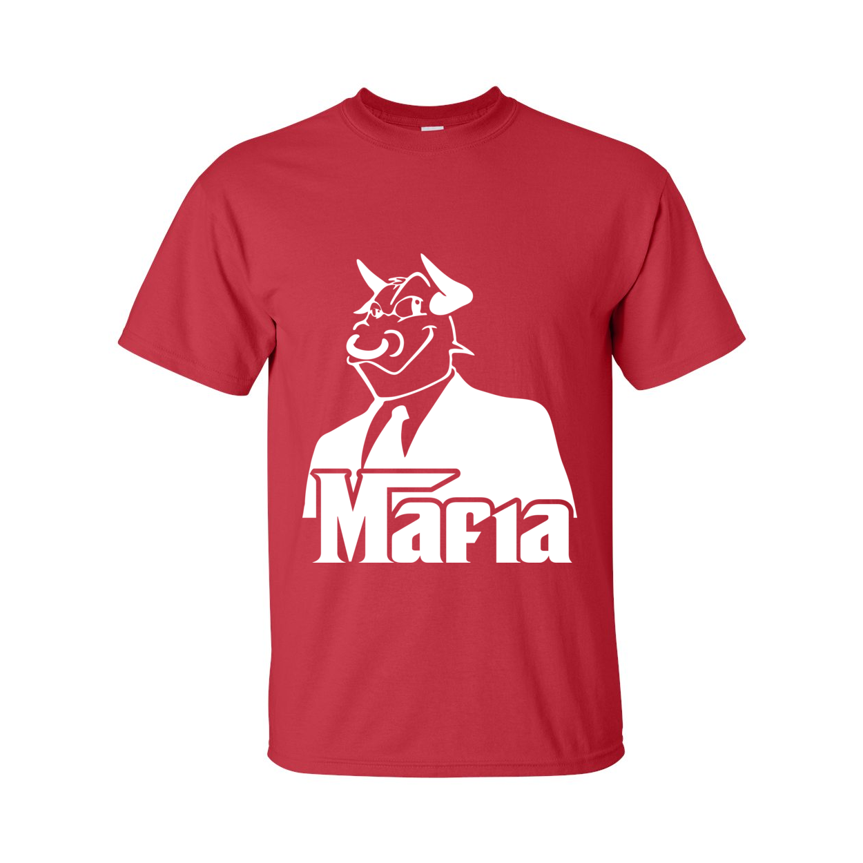 Tall Mafia 2 White Print Front T-Shirt