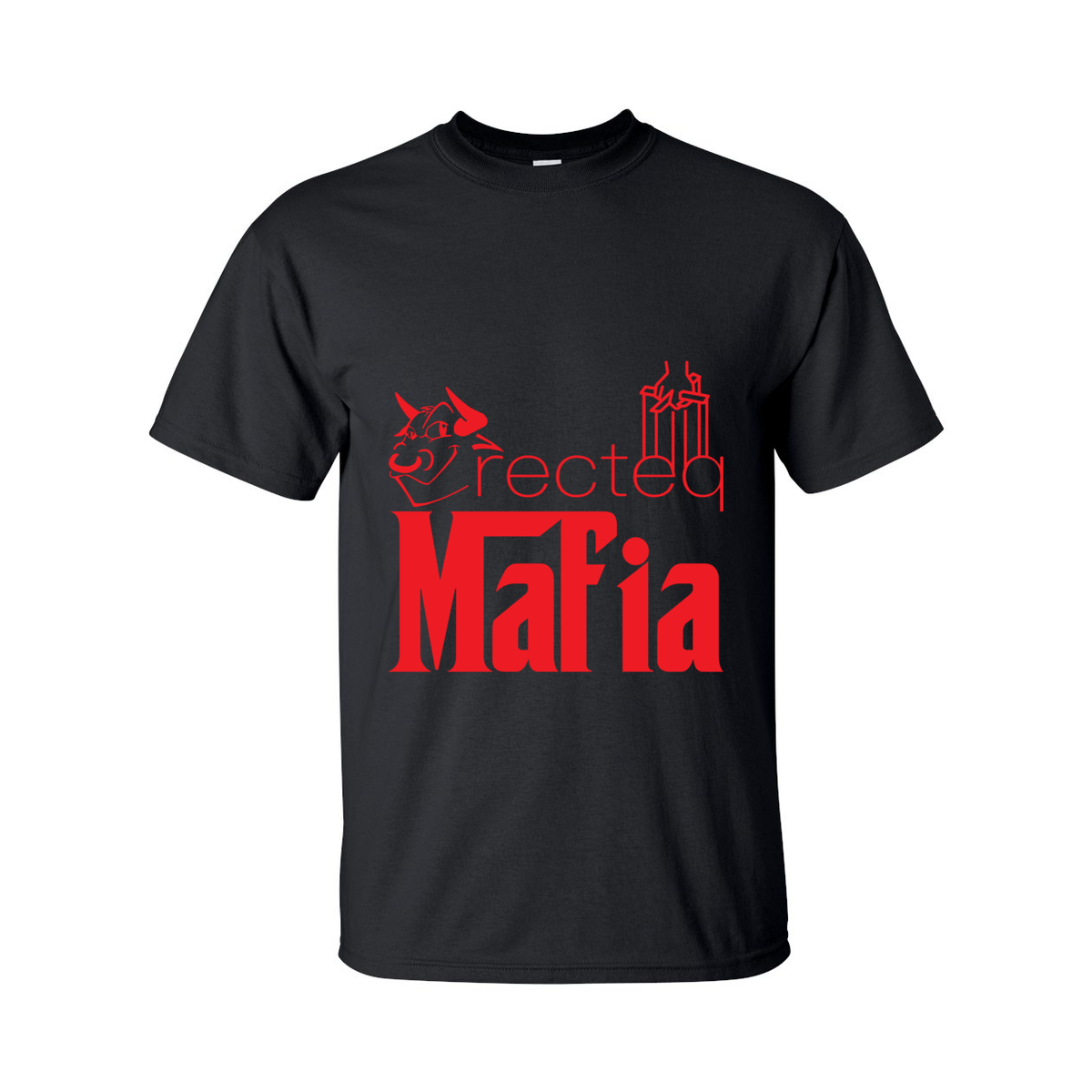 Tall Mafia Front Red Print T-Shirt
