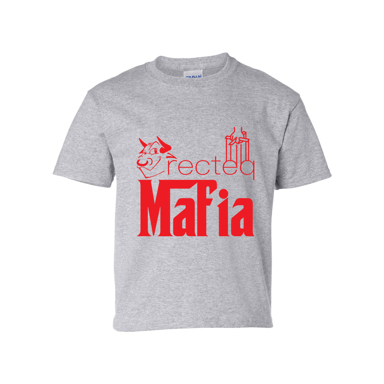 Tall Mafia Front Red Print T-Shirt