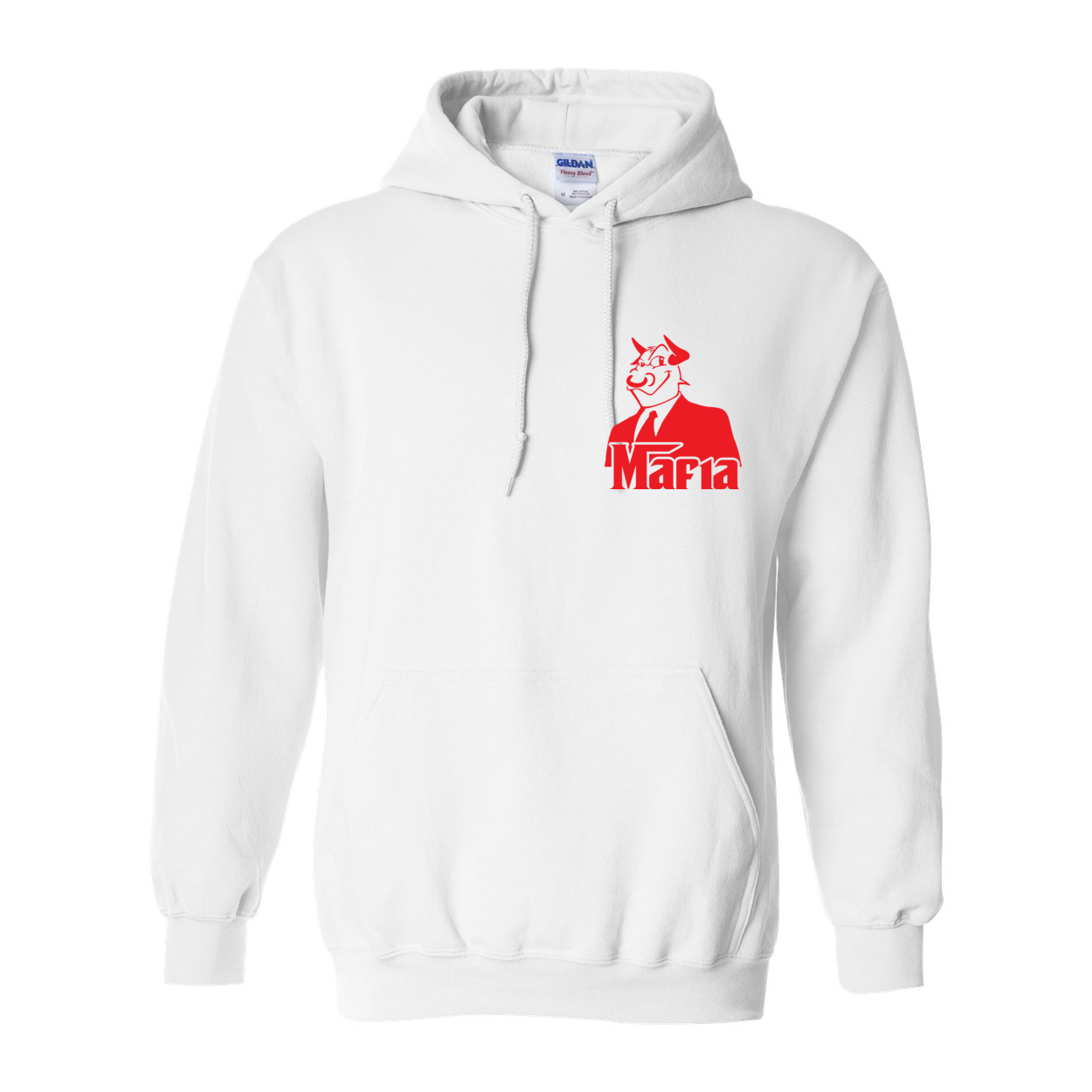 White hoodie top back print
