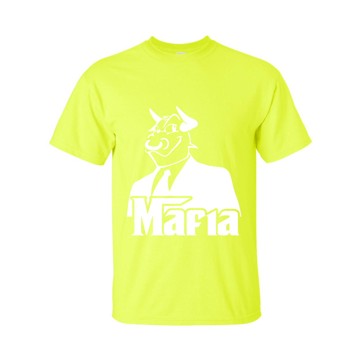 Tall Mafia 2 White Print Front T-Shirt