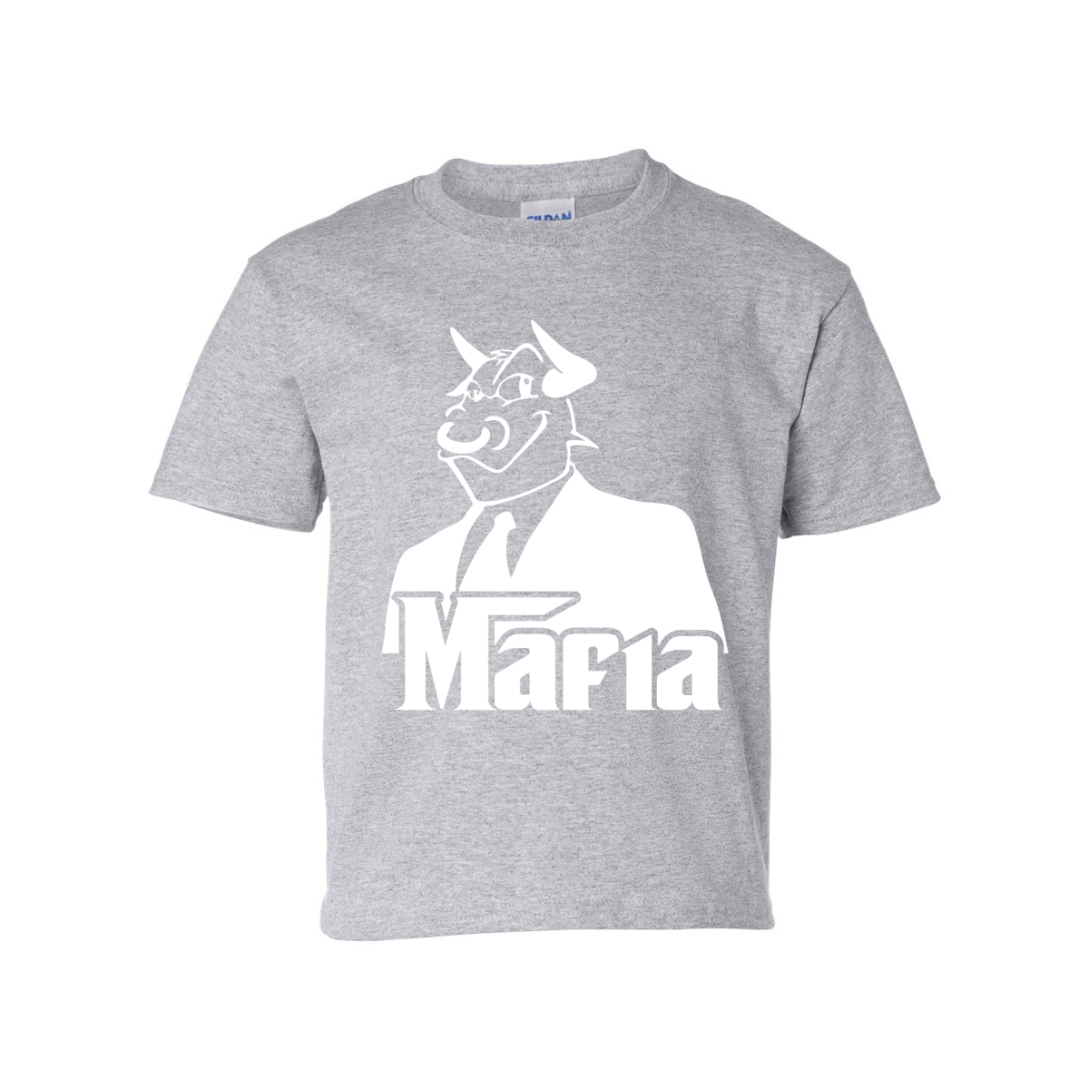 Tall Mafia 2 White Print Front T-Shirt